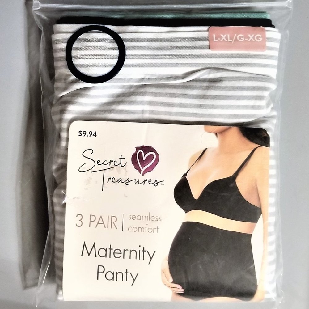 Maternity Panties Secret Treasures 3pr Striped (L-XL) NWT